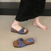 Sandalias Tejidas Cruzadas Estilo Retro Francés para Mujer, Nuevas Sandalias de Cuña de Nicho para Verano 2026