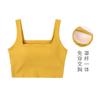 Algodão Bonito Voltar Pequeno Camisola Colete Interno Feminino com Almofada no Peito Copo Uma Peça Curto Exterior Vestindo Tubo de Umbigo Bottoming Top