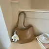 Bolsa feminina de grande capacidade, novo modelo tendência de verão 2026, de alta qualidade, vintage, versátil, para trabalho, de ombro e transversal, estilo bolinho