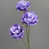 Comercio Transfronterizo Flor Artificial Rosa en Relieve de 3 Cabezas 37cm Pasillo de Boda Rosa Artificial Arreglo Floral para Recepción de Boda