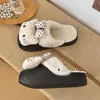 Zapatos de Mula Cerrados con Plataforma Interior de Dibujos Animados Otoño/Invierno para Mujer Zapatos de Mujer de Punta Cerrada Estilo Nuevo Más Terciopelo 2026 Versátil Lindo