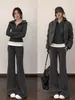 Conjunto de Outono com Jaqueta com Capuz Esportiva Estilo Coreano para Mulheres Emagrecedor Ajustado ao Corpo Casual Conjunto de Duas Peças Roupa de Estilo Relaxado de Alta Qualidade