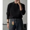 Nova Malha de Tricô de Manga Longa Outono e Primavera Suéter Masculino Camisa POLO Gola Lapela Slim Fit Estilo Old Money Negócios Transfronteiriço Fábrica Atacado