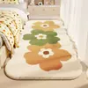 Manta de Mesita de Noche para Habitación de Niña Habitación Infantil Gruesa Resistente a Caídas Nivel Alto Dormitorio Principal Mesita de Noche Rosa Alfombra Larga de Felpa