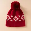 Chapéu de Cashmere Puro Chapéu de Tricô Feminino Chapéu com Pom Pom de Pelo Chapéu com Proteção para Orelhas Chapéu Quente Chapéu de Lã para Ciclismo ao Ar Livre Chapéu para Frio