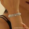 Pulseira colorida com diamantes brilhantes de alta aparência, pulseira de noiva fashion requintada, acessórios para festa de casamento, não desbota