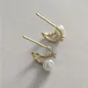 Pendientes Coreanos de Perlas Incrustadas con Diamantes Geométricos para Mujer, Elegantes y Lujosos, Pendientes de Moda de Verano para el Trabajo, Estilo Clásico y Versátil