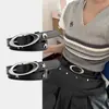 Cinturón de Cuero Nuevo para Mujer Casual Versátil Hueco Delgado Decorativo Simple Moda Hebilla de Pin Cinturón Venta al por Mayor de Fábrica