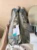 Jeans Retro Desgastados Rasgados Cuidadosamente Seleccionados para Mujer, Pantalones Wutong de Pierna Ancha Recta de Cintura Alta para Verano