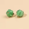 Botones de Qipao de Estilo Nacional Nuevo Estilo Chino, Serie Verde Jade Natural, Botones de Resina de Vidrio, Botones Decorativos para Camisa de Traje Hanfu Tang