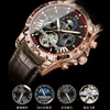Poedagar/Beda Nuevo Reloj Mecánico Totalmente Automático Calendario Moda de Negocios Correa Reloj para Hombre Dropshipping 1410
