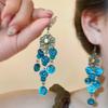 Aretes Largos de Borla de Cristal Estilo Étnico Retro para Mujer, Aretes Exagerados y Elegantes para Mujer, Aretes de Diseño de Moda de Lujo Accesible
