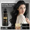 Produto Mais Vendido Transfronteiriço com Embalagem em Inglês, Personalizável via OEM, 500ml, Uma Garrafa de Shampoo Tinta para Cabelo Indiana com Fórmula Vegana Preta