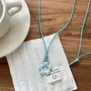 Collar Colgante de Nudo de Agua Alcalina de Diseño Lindo y de Nicho Cadena Larga de Suéter de Croissant para Mujer Accesorios Cadena de Sudadera