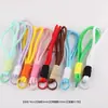 Cordón trenzado de doble hilo en colores bloqueados estilo coreano, llavero de cuentas hecho a mano para bricolaje, accesorio de cuerda anticaída
