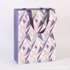 Bolsas de Papel sin Cintura con Diseño Geométrico del Fabricante, Bolsas de Compra de Regalo de Boutique de Alta Gama, En Stock al por Mayor