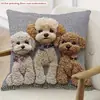 Funda de Cojín para Sofá Transfronteriza, Felpa Corta Amigable con la Piel, Linda Funda de Cojín de Animal Gato, Funda de Cojín para Sala de Estar, No Incluye Relleno
