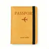 Porta-passaporte de couro PU Amazon transfronteiriço capa de passaporte com elástico porta-passaporte multifuncional RFID passaporte