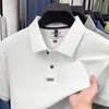 Camisa Polo de Algodón de Fibra Larga 100% Puro para Hombre, Nuevo Estilo Verano 2026, Transpirable, Absorbe la Humedad, Camiseta Fina de Manga Corta para Hombre