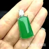 Colgante de huevo de paloma de calcedonia imperial yang verde tipo hielo incrustado plateado color jade ágata verde collar Wushi Pai para mujer