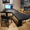 Nuevo Escritorio de Computadora Minimalista Moderno de Madera Maciza, Estilo Lujo Ligero, Escritorio de Trabajo Minimalista de Forma Irregular, Escritorio de Oficina, Escritorio Ejecutivo, Escritorio de Escritura, Mesa de Té