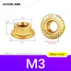 Porca Sextavada com Flange de Cobre H59 M3~M12 Porca Antiderrapante de Cobre Puro com Superfície Serrilhada em Estoque