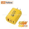 Cargador Cuadrado Acc de 65W 5V2A Adecuado para Carga Rápida de Teléfonos Apple y Android, Doble Estándar Europeo y Americano