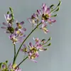 Flor Artificial Phalaenopsis Tacto Realista Orquídea Pequeña de Cuatro Lóbulos Decoración del Hogar Arte de Piso Orquídea Araña Fotografía
