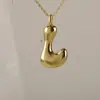 Venta Caliente Transfronteriza 18K Liso Lindo Versión Q Gordito Burbuja Colgante Alfabeto 26 Letras Estilo Minimalista de Nicho