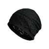 Gorro de punto hecho a ganchillo con mezcla de lana para mujer, fino y transpirable, adecuado para otoño e invierno, con circunferencia de cabeza grande y diseño apilado
