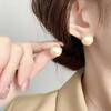 Pendientes de plata 925 con forma de Mona francesa retro y perla de algodón, grandes, elegantes y delicados, con un toque explosivo.