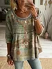 2026 Moda Femenina Europea y Americana Estilo Transfronterizo Único Casual Patchwork Encaje Cuello Redondo Top Vintage para Verano