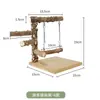 Juguete para loro Soporte de Madera Maciza Percha Columpio Parque de Juegos Soporte para Cacatúa Soporte para Periquito Pájaro Pequeño Soporte para Patas de Percha De Pie en el Suelo