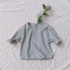 Camiseta de Algodón Puro a Rayas Estilo Coreano Ins para Bebés, Hombres y Mujeres, Simple y Versátil, Camiseta Base para Vestir por Capas, Ropa de Primavera