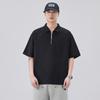 Camiseta Polo Casual de Color Puro Artístico para Hombre Shanggu Manga Corta Estilo Japonés Americano Suelta Casual Cuello