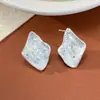 Pendientes de Metal con Rombos de Circonita Exagerados, Moda de Personalidad Estilo Francés, Pendientes de Diseño Versátil Retro Simple Elegante Venta al por Mayor
