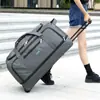 Bolsa de viaje con ruedas de gran capacidad transfronteriza, bolsa de equipaje de tela Oxford de 32 pulgadas, bolsa plegable con ruedas de arrastre, expansión alta adicional
