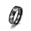 Anillo de cerámica con ángulo de lote simple de cara de tortuga romboide y circón para hombre y mujer, anillo negro reflectante de tendencia neutra