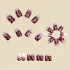 Uñas postizas cuadradas de longitud media para Navidad, estilo popular de comercio exterior europeo y americano, superventas