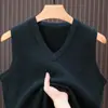 2026 Nueva Camiseta Básica Gruesa de Invierno para Hombre con Cuello en V Suéter de Punto Cálido Casual de Manga Larga para el Armario de Papá
