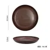 Plato de fruta de plástico con veta de madera, plato para huesos de grado alimenticio, bandeja de frutas para el hogar, bandeja redonda para catering comercial, plato estilo Ins