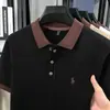 Camiseta tipo Polo de Manga Media Holgada de Verano para Hombre 2025 Nuevo Estilo Top de Textura Tejida Camiseta Transpirable para Cruce de Fronteras Tendencia