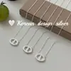 Nueva joyería de estilo minimalista coreano collar de plata de ley S925 con textura simple de nariz de cerdo doble cara estilo versátil para mujeres