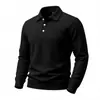 Suéter Pulôver Masculino Casual Solto de Malha Waffle com Gola Turn-down Texturizada, Manga Longa, Tamanho Europeu para Primavera e Outono, Transfronteiriço