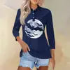 Novo Modelo 2026 para Plataformas de E-commerce Independentes, Amazon Transfronteiriço Estilo Europeu Casual Americano Camisa Polo MB14 de Manga Longa com Botões Halloween