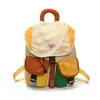 Mochila Escolar Color Block Patchwork Casual Leve para Montanhismo ao Ar Livre Viagem Mochila Pequena Mochila de Ombro Duplo Dopamina Infantil