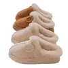 Pantuflas de algodón de invierno para mujer, de suela gruesa, que aumentan la altura, de felpa, antideslizantes, cálidas y adecuadas para usar en interiores y exteriores