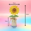 Girasol creativo hecho a mano con hilo teñido en degradado, planta en maceta de flores artificiales, decoración de escritorio, regalo para comercio exterior