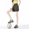Pantalones Cortos Deportivos Transpirables de Dos Piezas Falsas con Cremallera Lateral para Hombres y Mujeres, Pantalones Cortos para Correr y Tenis con Forro, Pantalones de Tres Cuartos