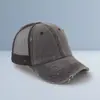 Gorra de Béisbol Lavada con Efecto Desgastado de Nuevo Estilo con Logo Personalizado, Gorra de Malla con Corte para Cola de Caballo de Verano, Gorra Casual para el Sol al Aire Libre